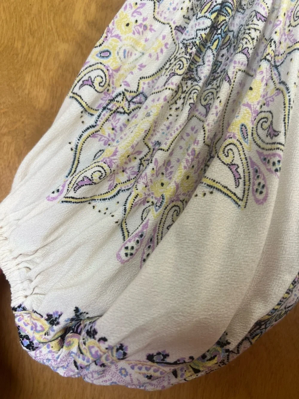 Free People Girl Talk Tunic Top in Ivory Combo, deep V neck, great pockets, EUC - Picture 4 of 9